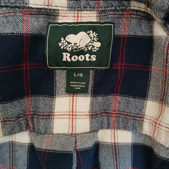 ROOTS plaid flannel long-sleeved shirt - women - large - pre-owned - cottagecore - Picture 7 of 10